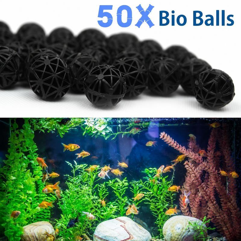Aquarium Plant Rings - 50Pcs 16mm Aquarium Bio Filter Balls
