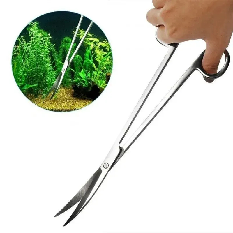 Aquasoil Substrate - Aquarium Scissors,Extra Long Stainless Steel Cleaning