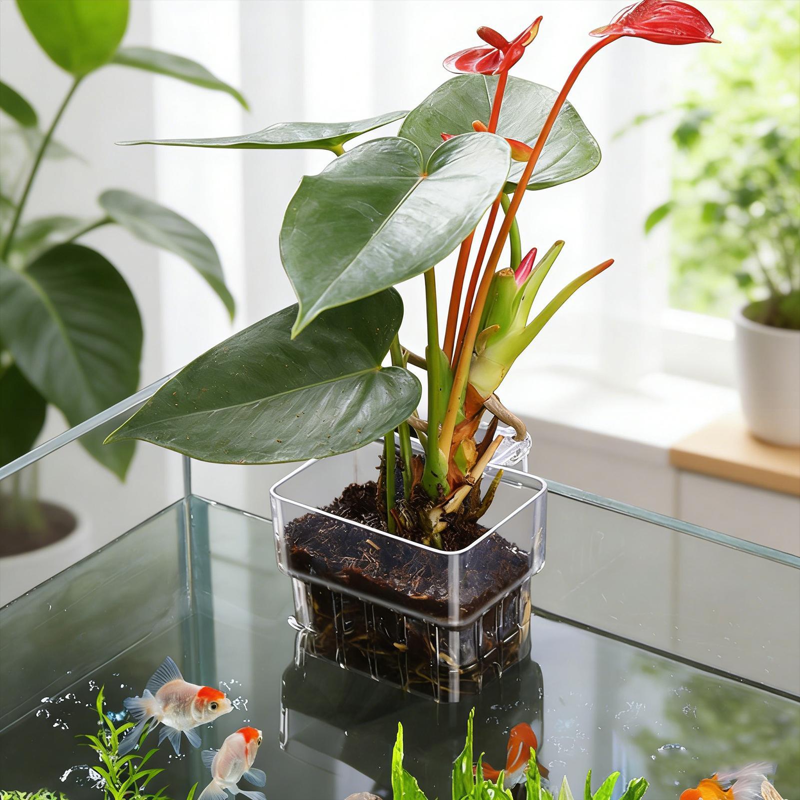 Transparent Hangable Aquarium  - đánh giá và giá Aquarium Plant Rings