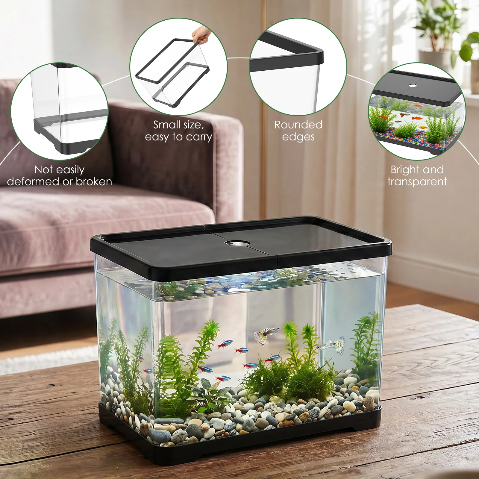 Transparent Fish Tank Aquarium - đánh giá và giá Planted Aquarium Bowl