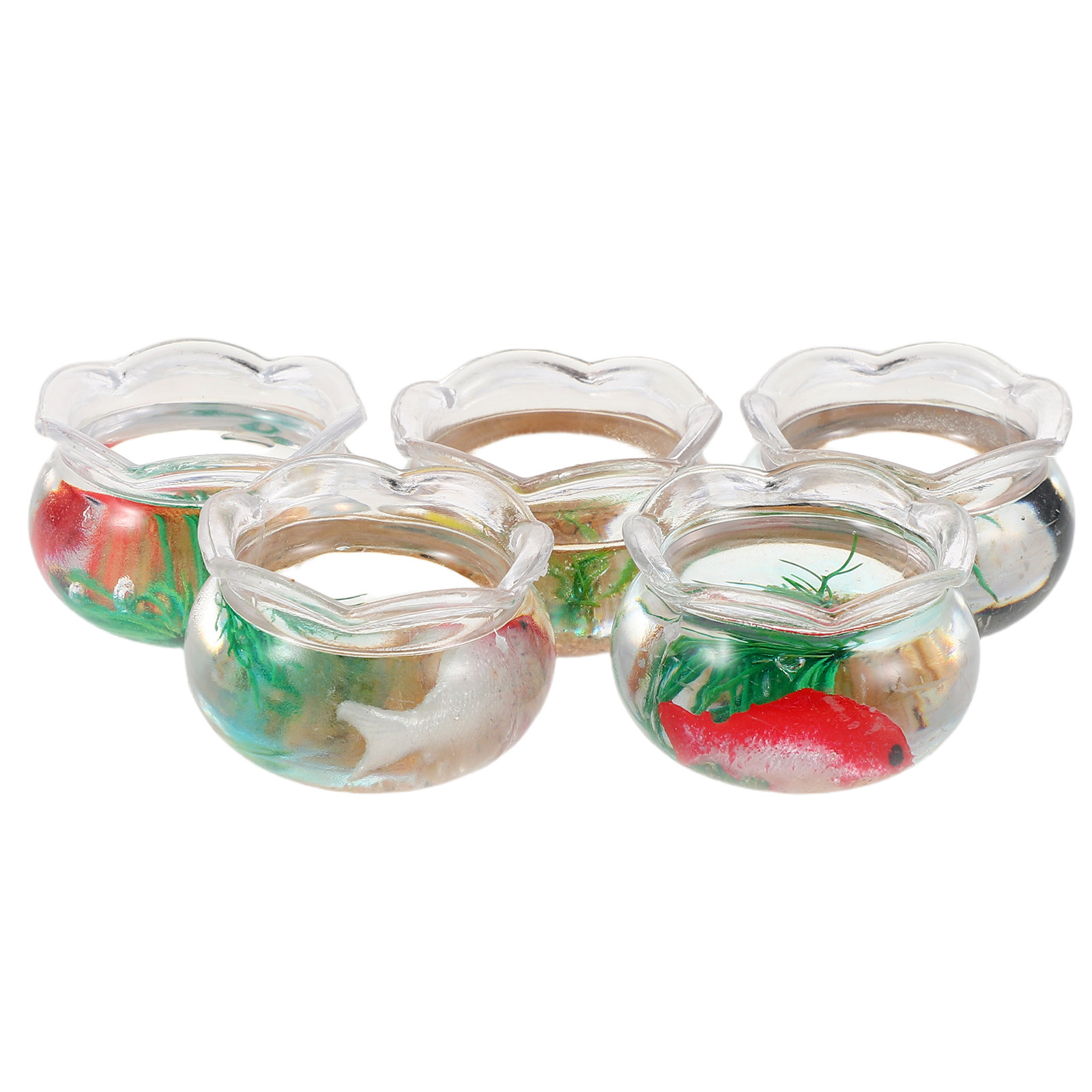 5Pcs Mini Fish Bowl Small Roun - đánh giá và giá Aquarium Plant Original