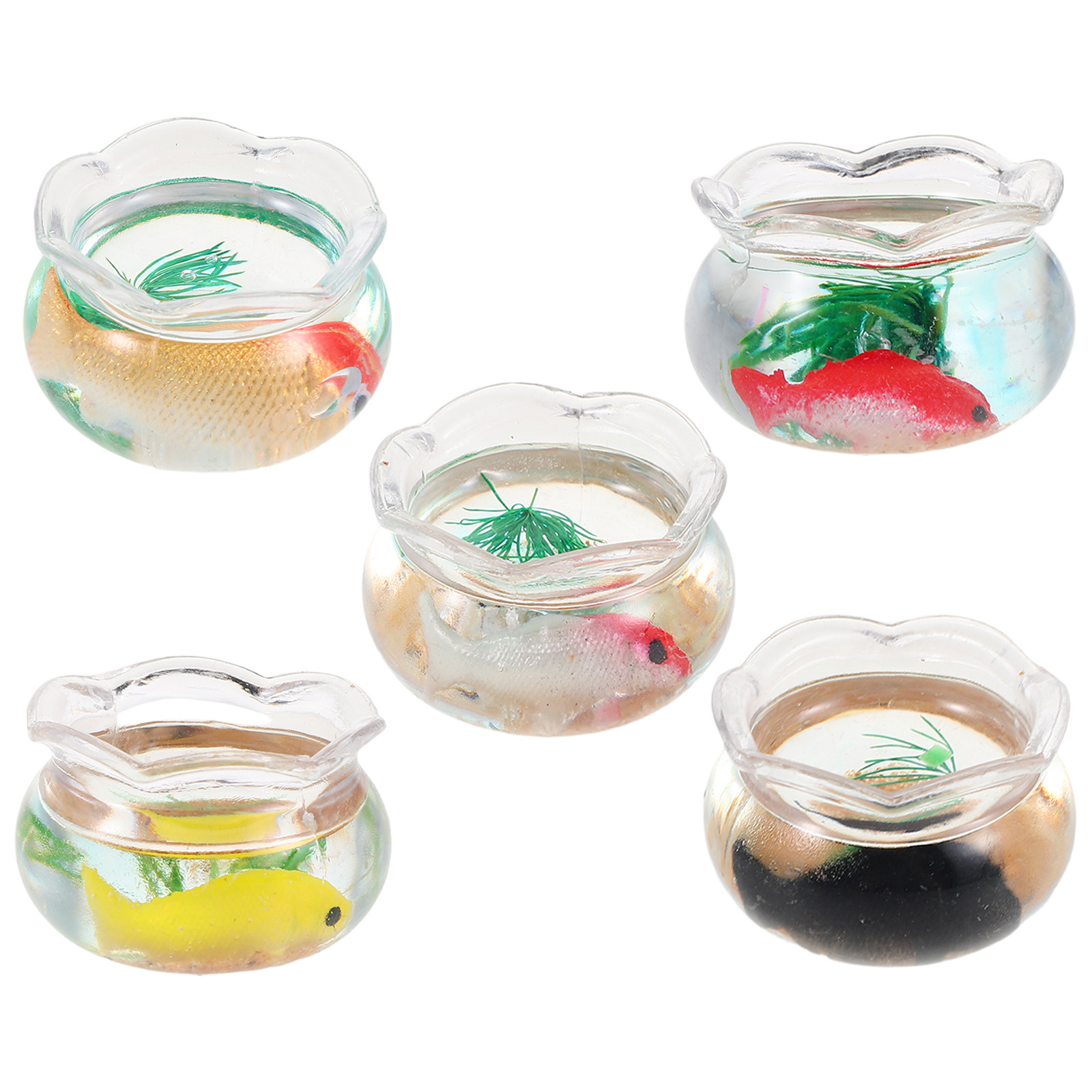 5Pcs Mini Fish Bowl Small Roun - đánh giá và giá Aquarium Plant Original